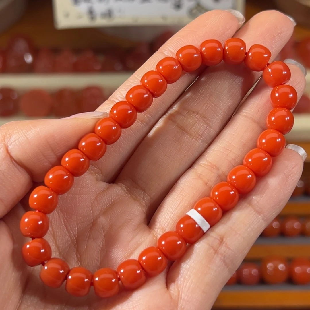 南红玛瑙未镶嵌老型手串 7mm