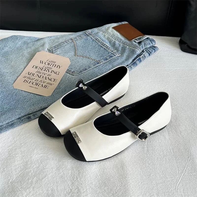 【火火】575-292极简风夏季一字式扣带平跟单鞋软底