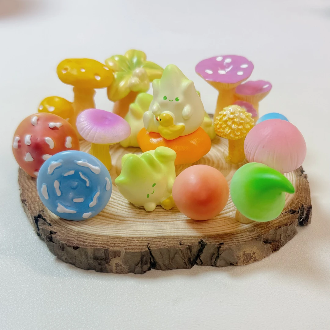 【许愿+对碰+隐藏】微观仿真森林小蘑菇 立体树脂DIY摆件