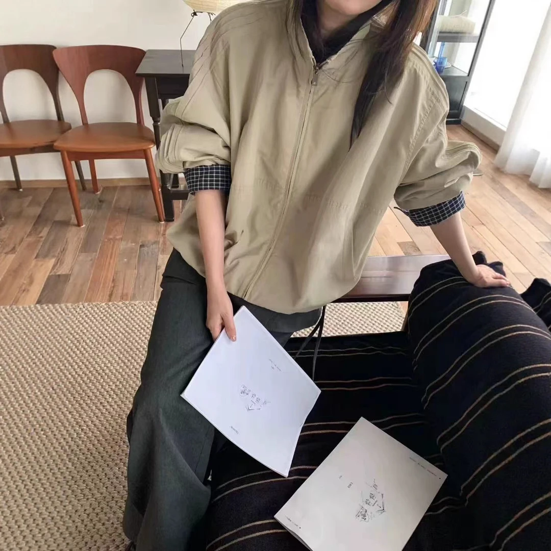 WT5039 韩版气质百搭格子卷边袖设计外套女 54