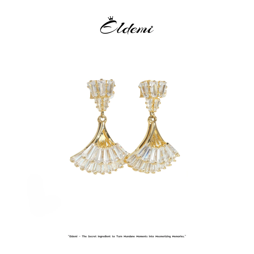 轻奢气质925银针简约合金扇形小众百搭耳钉★C0203