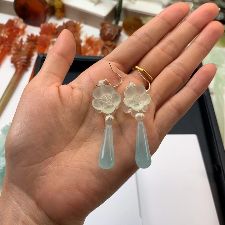 贰***一蛇纹石玉未镶嵌发饰