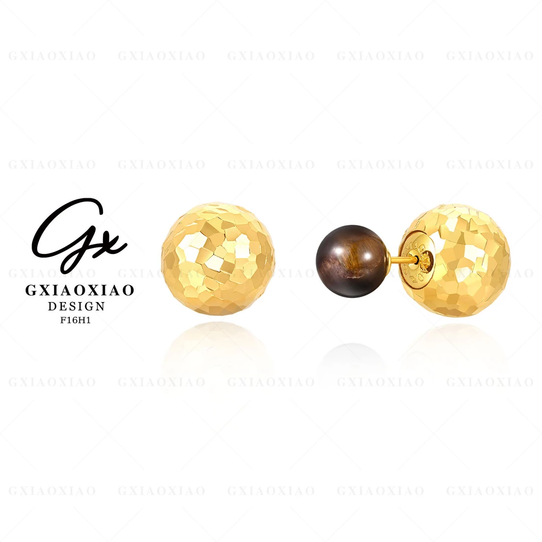 G XIAOXIAO 镀K金【闪耀灯球】轻奢高级感球形耳环 F16H1 F16H2