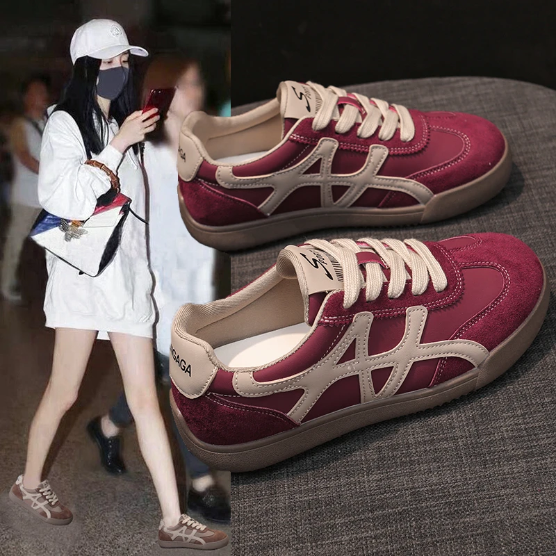 德训鞋女2025年新款百搭透气休闲板鞋小白鞋春秋爆款学生运动鞋子