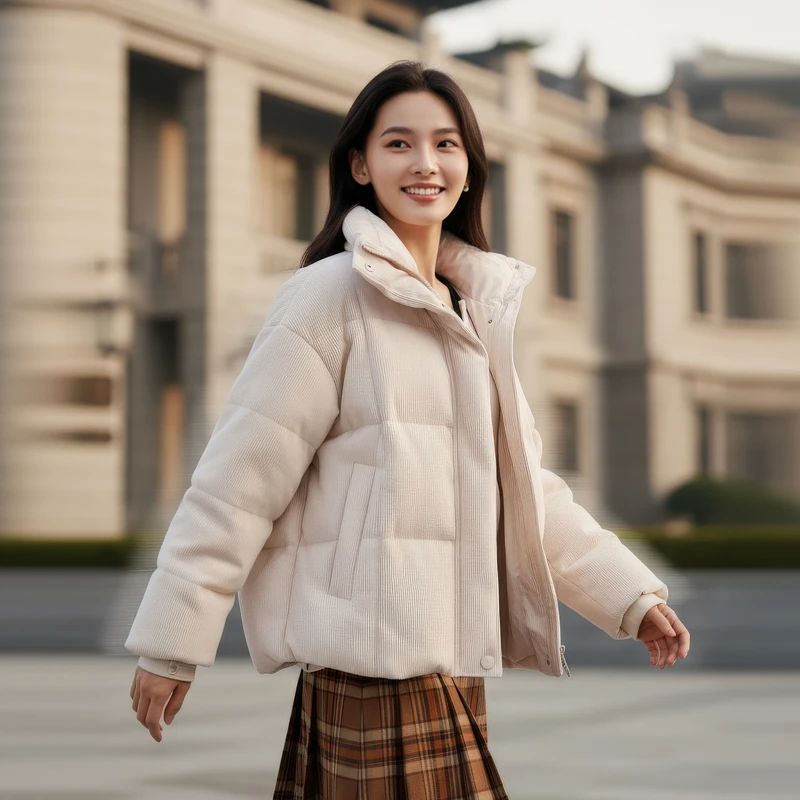 EP雅莹秋冬新款女装 松花江白鹅绒易打理立领宽松羽绒服Y136A