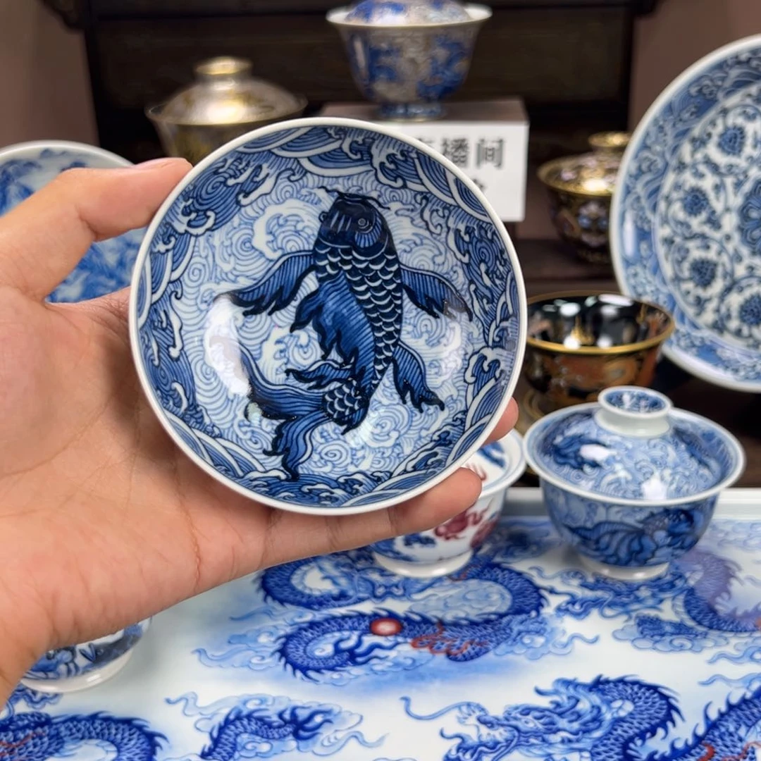 瓷片m*m景德镇手工手绘陶瓷