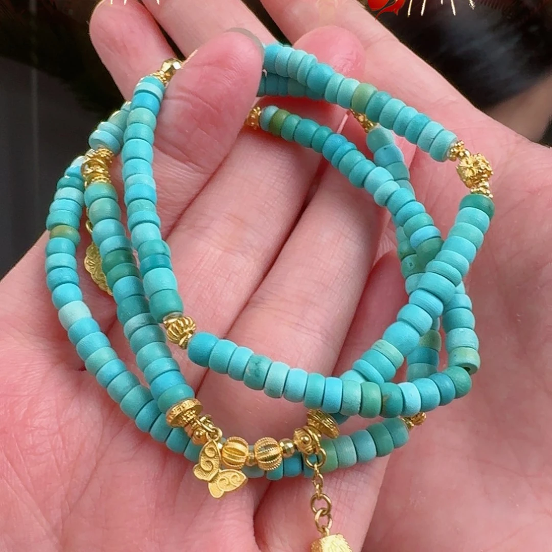 绿松石珠宝奇石18K金镶嵌