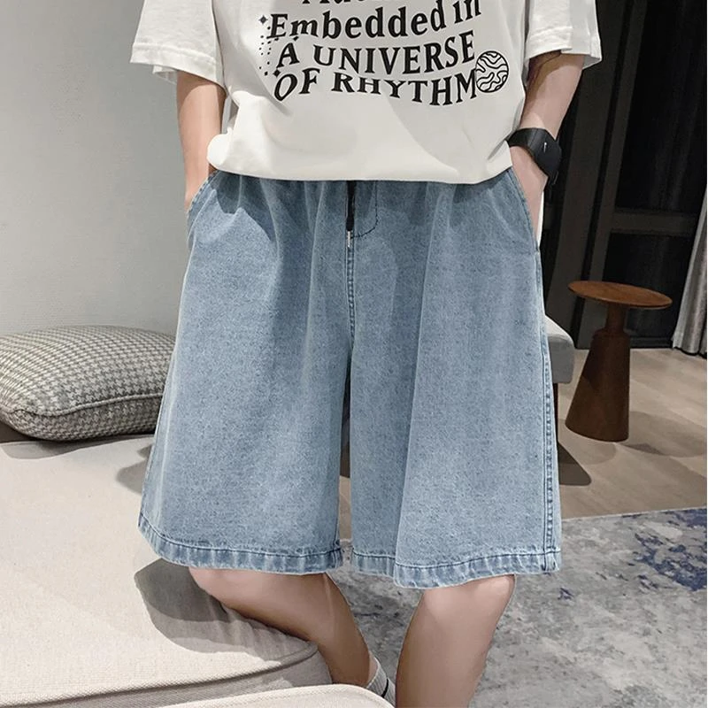 牛仔短裤男夏季薄款2024年新款直筒宽松五分中裤凉感外穿大裤衩男