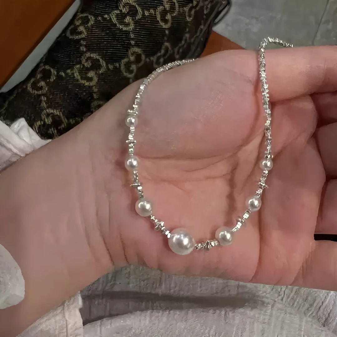 仙琳 链子925银珍珠 满天星施家珠项链女碎银子新款爆款颈链