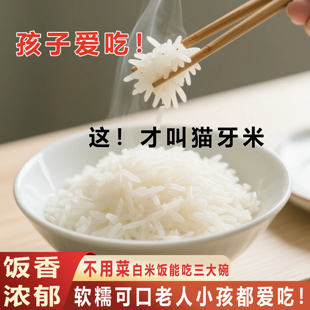 25年新米[香糯正宗猫牙米] 农家现磨长粒大米梯田 不好吃退孩爱吃
