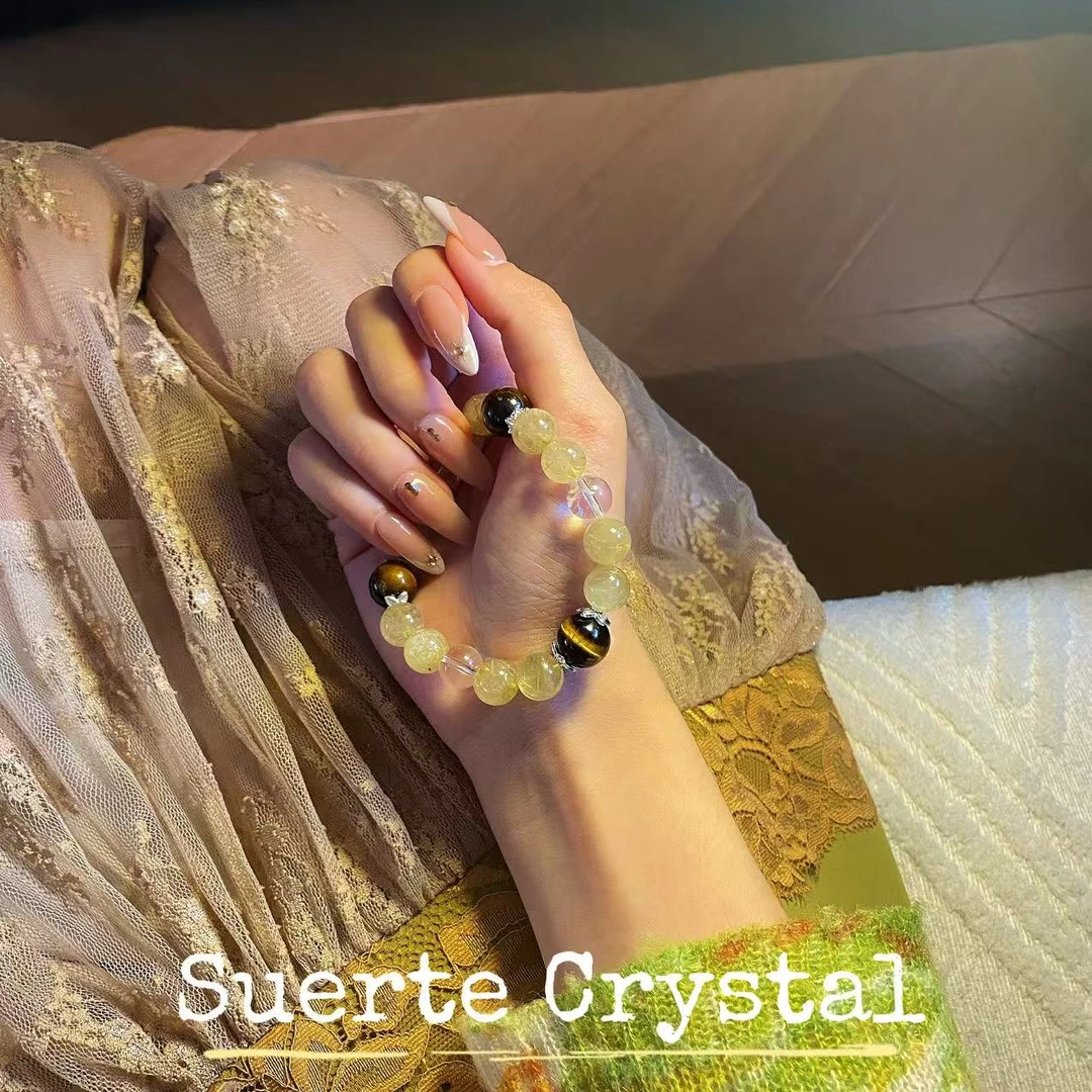 「曜金虎光」ISTP金发晶黄虎眼水晶手作串