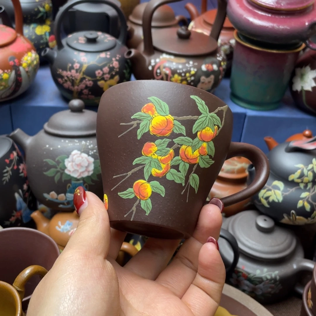 红泥茶杯紫砂主人杯180cc