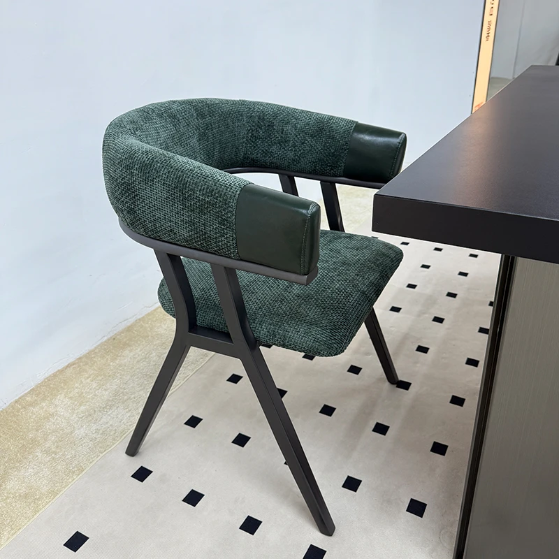 宇翊臻高定亚瑟椅带扶手休闲餐椅家用梳妆椅舒适靠背椅接待洽谈椅