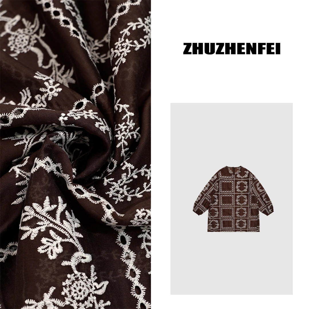 ZHUZHENFEI tian丝复古绣线中式古典美百搭衬衫连衣裙Z352415