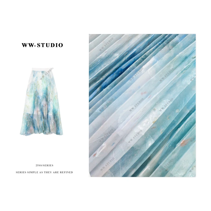 【W·雯】高腰气质半身裙女夏季新款时尚百褶裙BL-4477