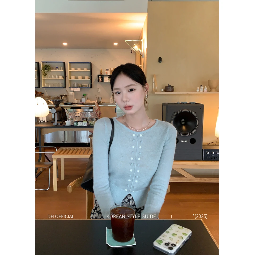 清DH OFFICIAL大花【雏菊花语daisy】琥珀流光风重工雏菊开叉毛衣