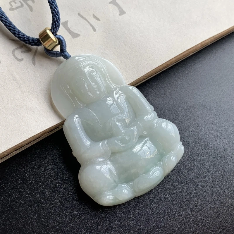 4缅甸翡翠吊坠《观音》S310
