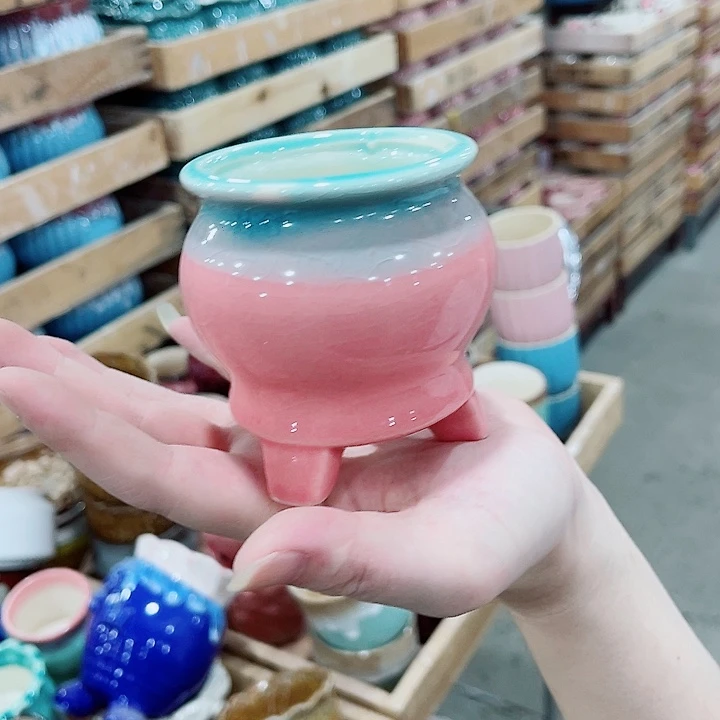 有孔，凑10元包邮陶瓷花盆发货！