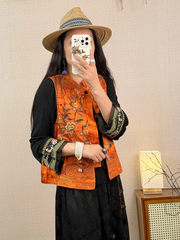 民族风传统中国风唐装单排扣马夹