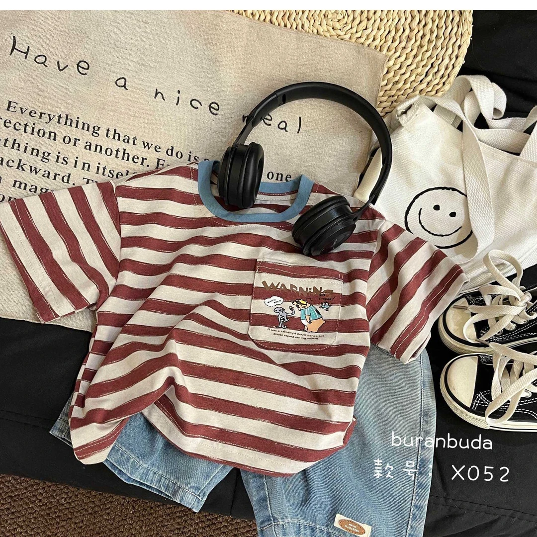 2025宝宝儿童时尚印花立体玩偶百搭休闲夏款短袖卡通T恤纯棉