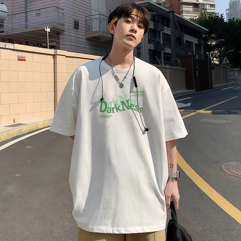 【重磅纯棉】短袖2025夏季新款男士宽松美式高街百搭T恤时尚休闲装