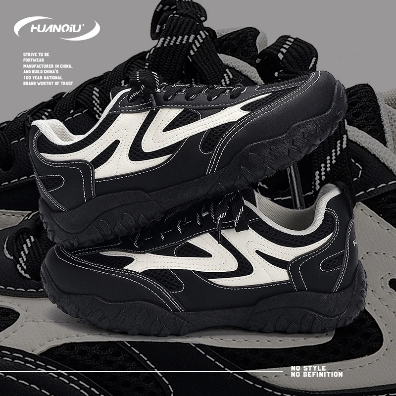 环球黑色复古韩版增高赛车鞋男鞋2025秋季新款百搭ins时尚德训鞋