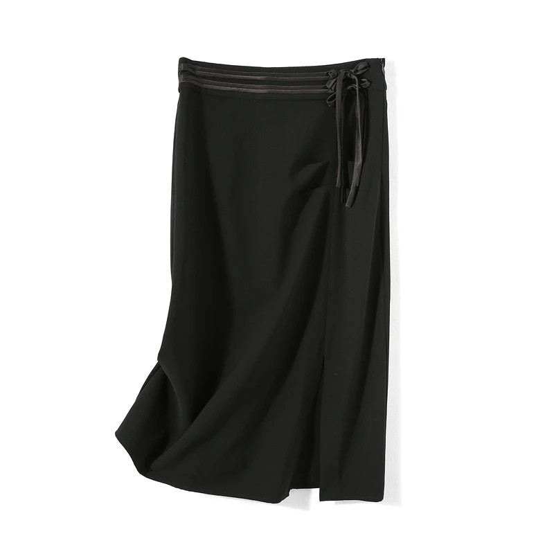 27730【依系列】黑色中式半身长裙4I132097D