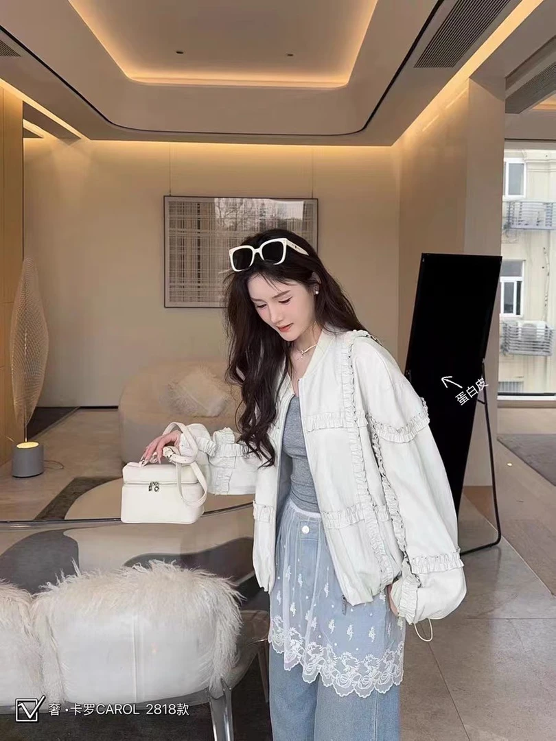 【锦衣服饰】X  707花边气质时尚皮衣外套