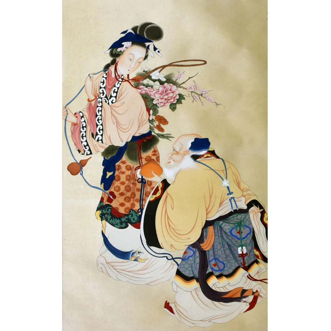 HM0139 仲衡 双寿图 107×71cm 绢本立轴