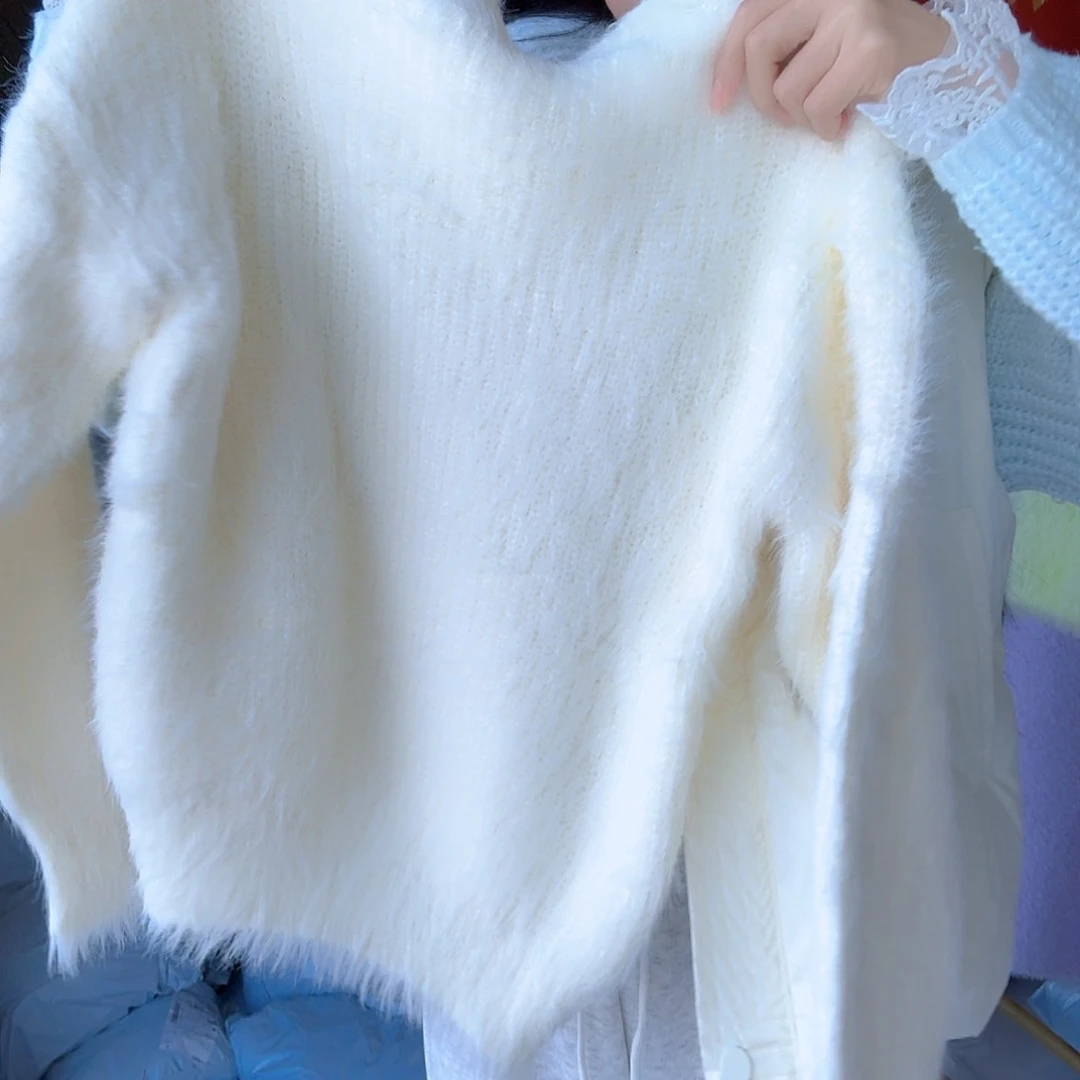 女装新潮流韩式白色毛衣