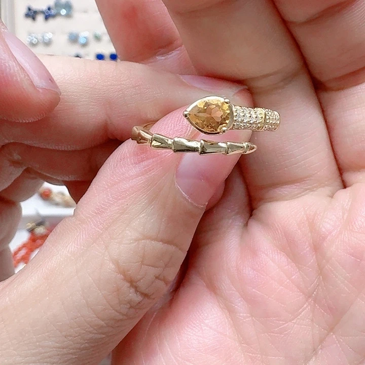 水晶戒指银S925镶嵌戒指