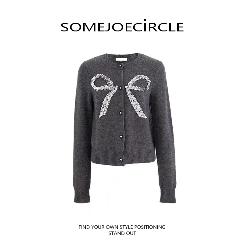 【DZ】SOMEJOECIRCLE【赵露思同款】25秋小香风蝴蝶结针织衫Z7430