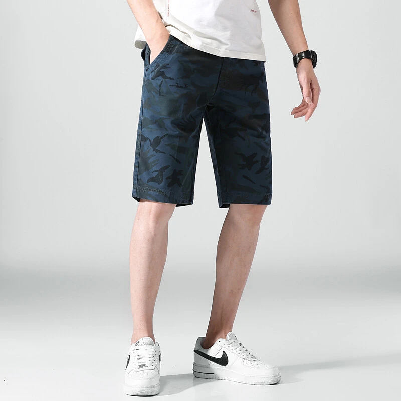 夏季男士纯棉韩版潮流时尚迷彩舒适帅气休闲裤修身百搭运动5分裤