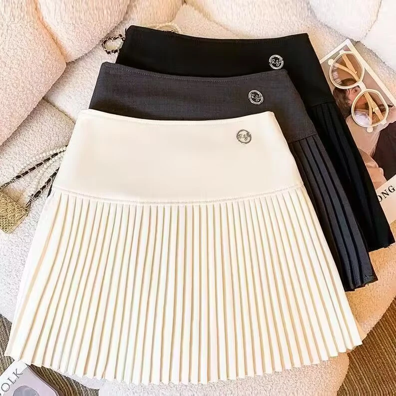 （39.9同质量）夏季白色百褶防走光半身裙高腰显瘦短裤裙纯欲风裙子