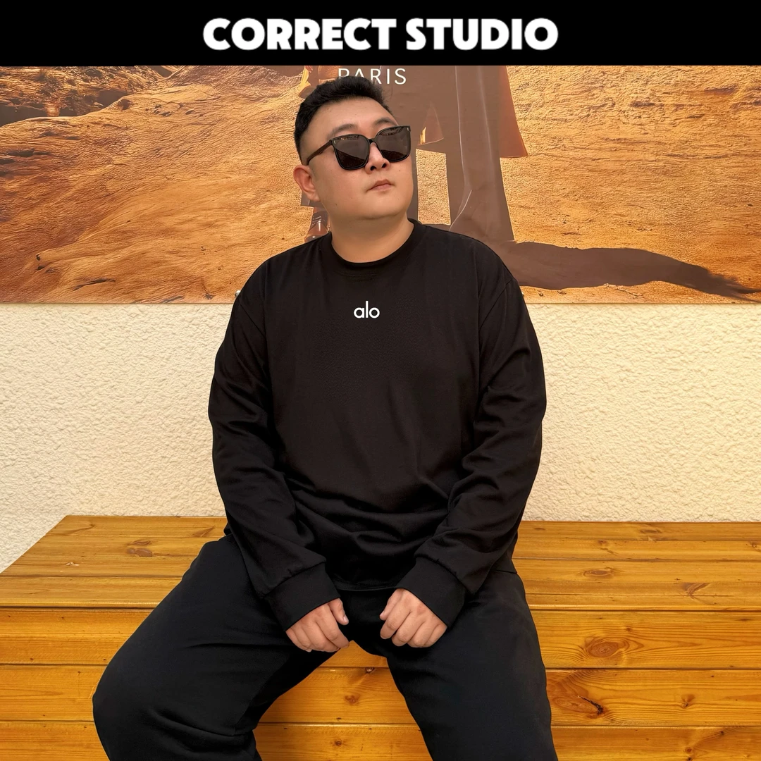 【长袖ALO】360G重磅纯棉长袖T恤宽松百搭oversize潮男生衣服高级感