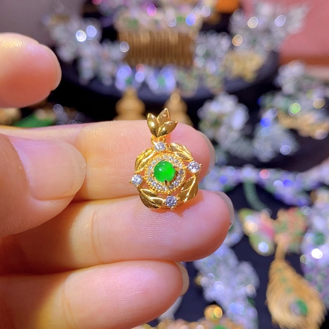 翡翠银S925镶嵌项圈