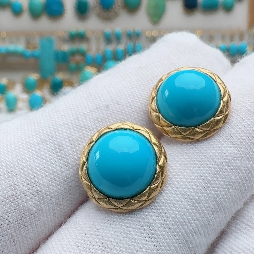 绿松石18K金镶嵌配饰