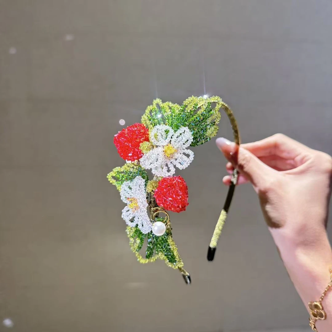 【莫奈海之星】红草莓系列侧边发箍高奢设计气质优雅经典款