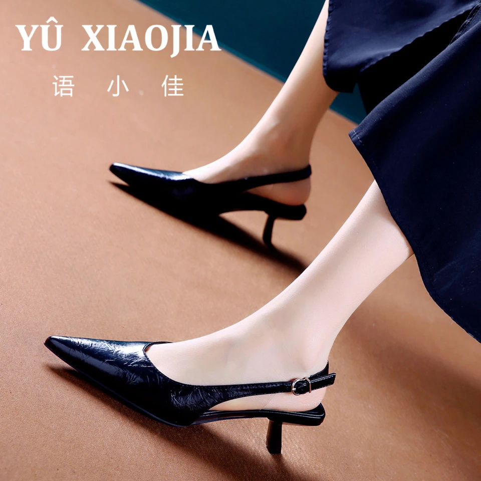 5CM[已开价]2025年春夏后绊带细跟单鞋法式尖头中高跟鞋女Z116-10