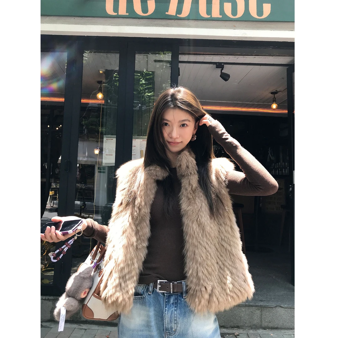 超好看时尚仿皮草马甲女2025秋冬季新款简约气质时髦马夹外套