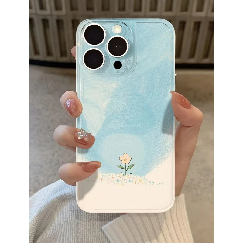 BANCA油画天空小花适用iphone16/15苹果手机壳华为vivo小米oppo