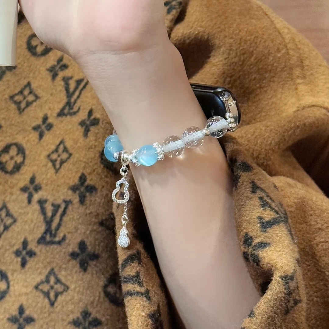 古序小米手环10华为苹果手表通用表带编织手串式女高弹力防汗透气