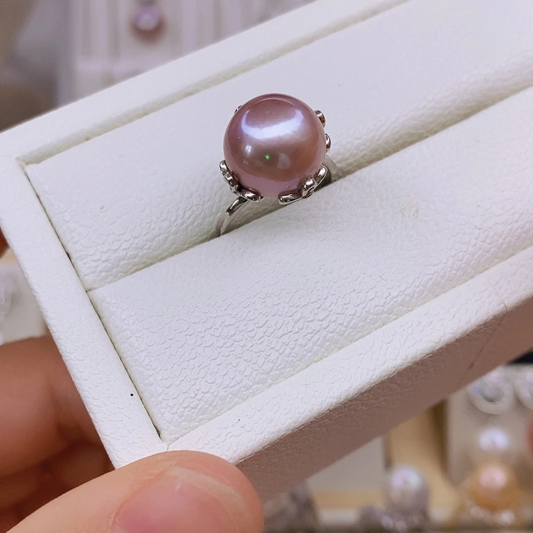 戒指银S925镶嵌淡水珍珠