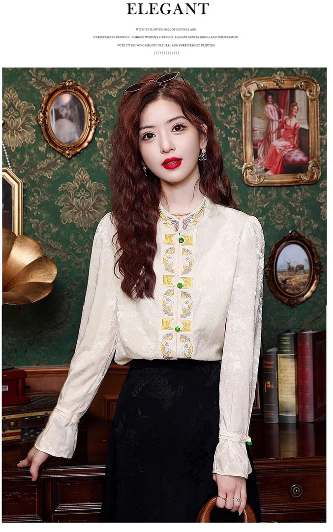 V99 品牌小众设计师高级感气质百搭女装法式宫廷风衬衫连衣裙