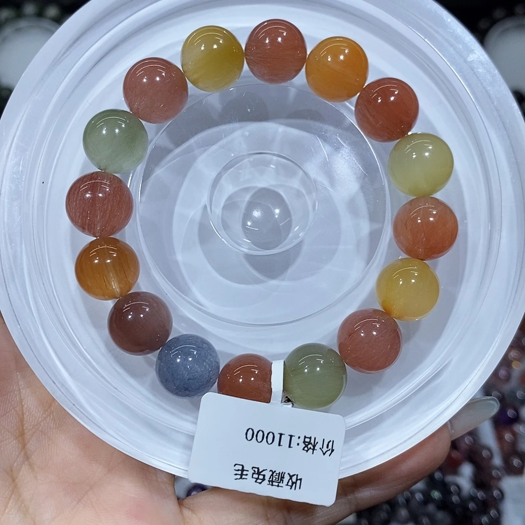 水晶手串未镶嵌彩兔毛11