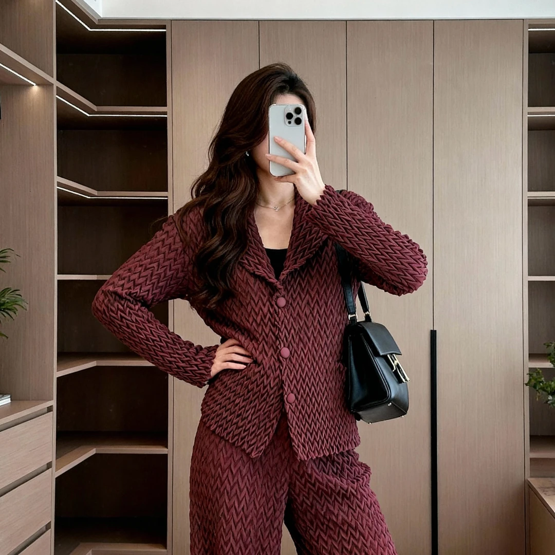 【菠萝美学】日系简约三&宅纯色手工菠萝褶皱开杉百搭显瘦时尚上衣