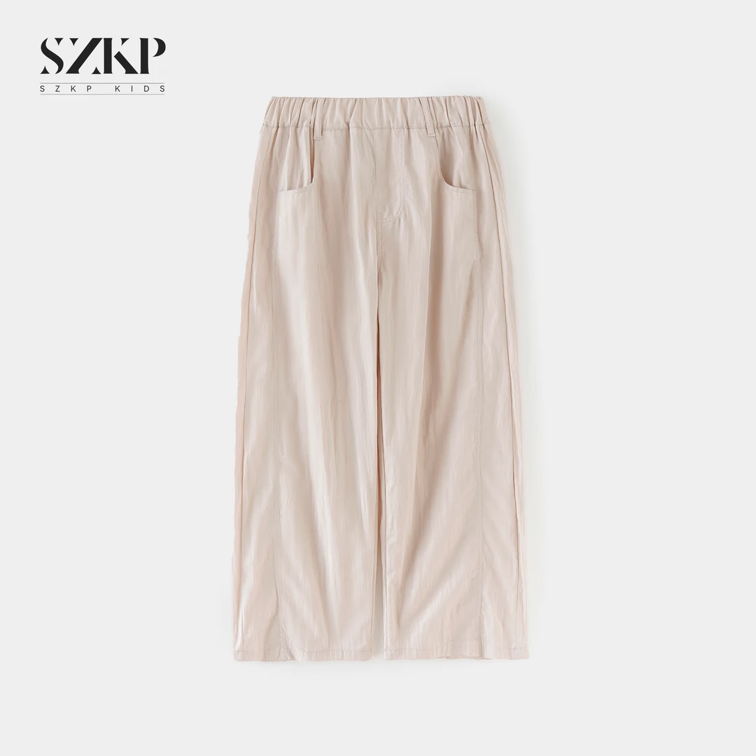 SZKP夏季新款女童装裤子中大童透气儿童薄款休闲直筒裤JMKX551498