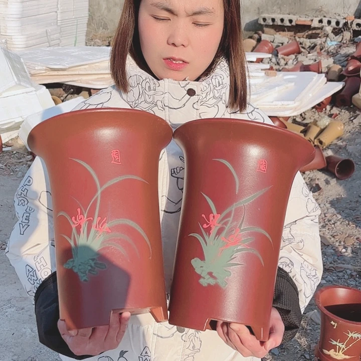 紫砂宜兴紫砂花盆