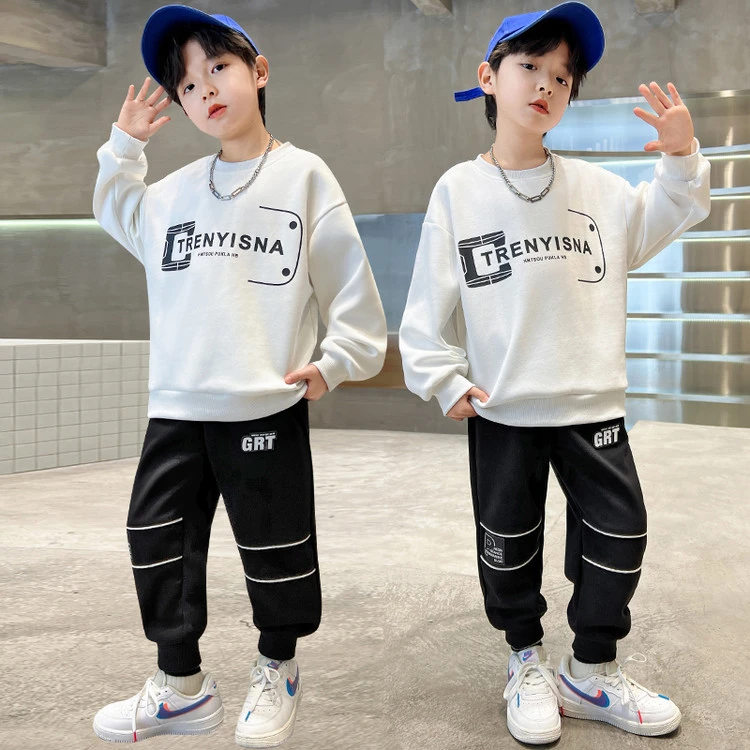儿童装男童秋装卫衣套装2025新款中大童男孩春秋运动服潮帅气时髦