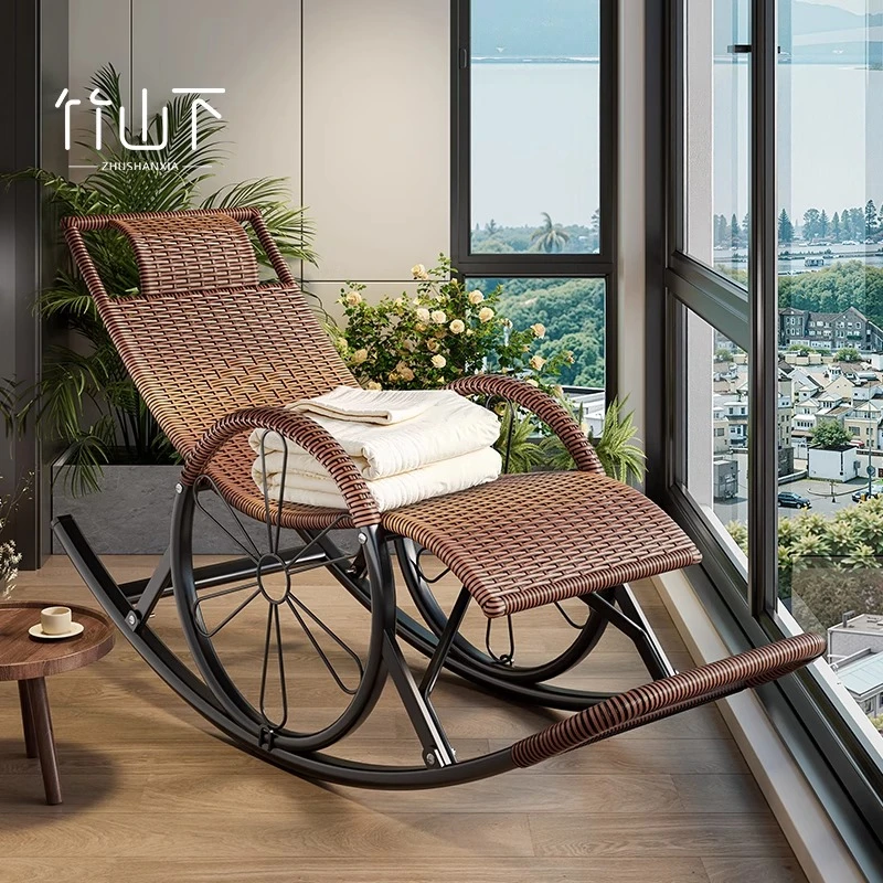 摇摇椅懒人可坐可躺可睡觉家用阳台成人藤椅办公室午睡简约逍遥椅